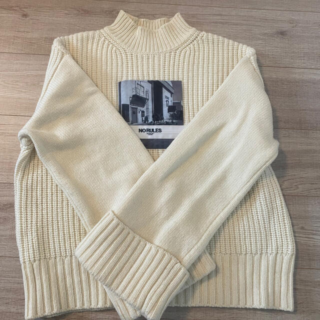 Ameri VINTAGE(アメリヴィンテージ)のアメリ Ameri VINTAGE   PHOTO PRINT KNIT レディースのトップス(ニット/セーター)の商品写真