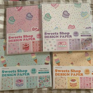 新品● キャンドゥ 人気　sweets shop デザインペーパー 4点セット(その他)