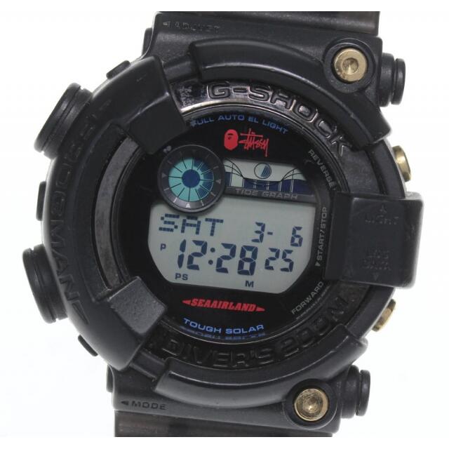 【CASIO】カシオ G-SHOCK Stussy×BAPE フロッグマン GF-8250BS-1JR ソーラー電波 メンズ【ev20】軽いダメージベゼル