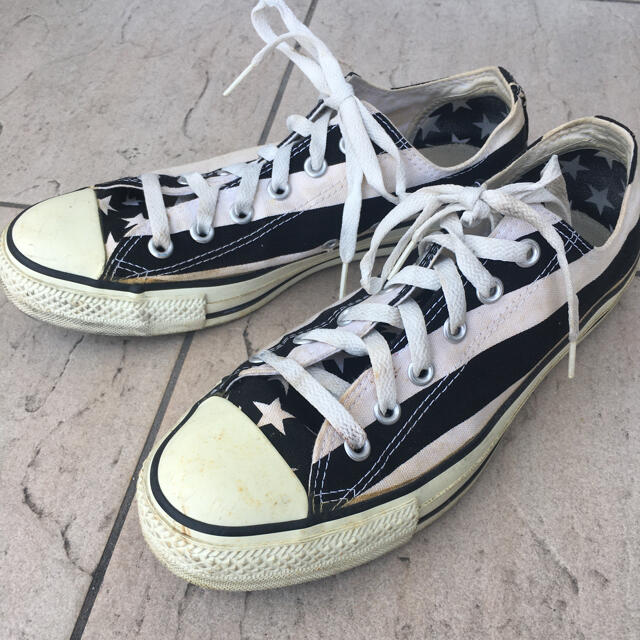 CONVERSE - コンバースオールスター⭐︎白黒星条旗柄の通販 by