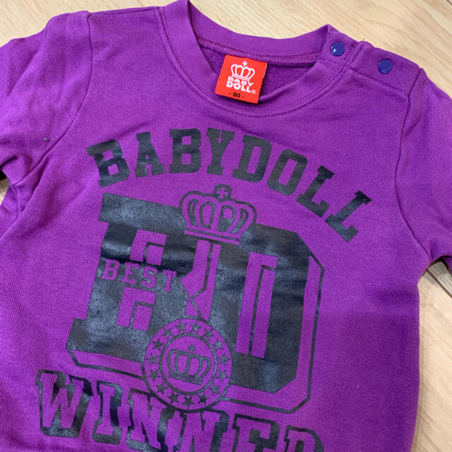 BABYDOLL(ベビードール)の美品　BABY DOLL トレーナー　80 紫 キッズ/ベビー/マタニティのベビー服(~85cm)(トレーナー)の商品写真