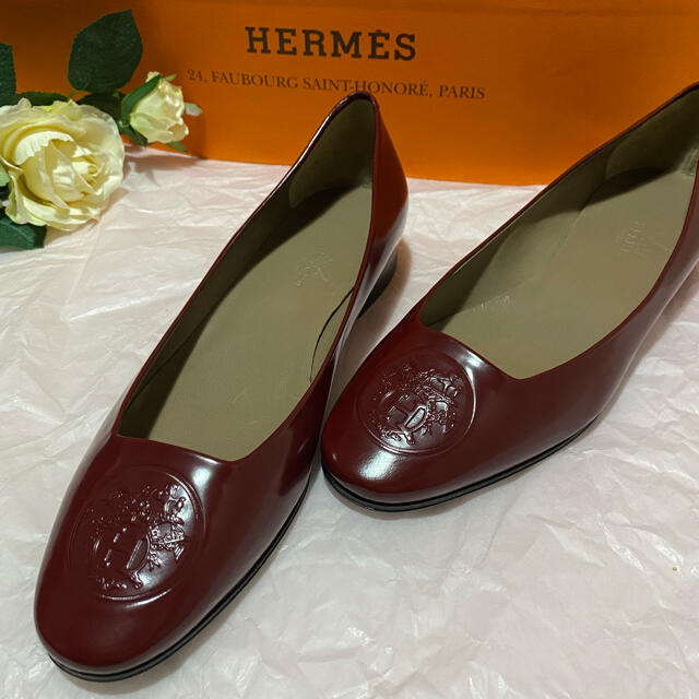 売れ筋新商品 Hermes - HERMES エルメス 型押しチャンキーヒール