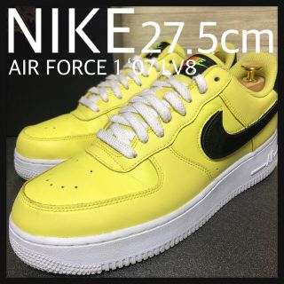 ナイキ(NIKE)の美品 27.5cm NIKE エアフォース1’07 LV8 マジックテープ 黄(スニーカー)