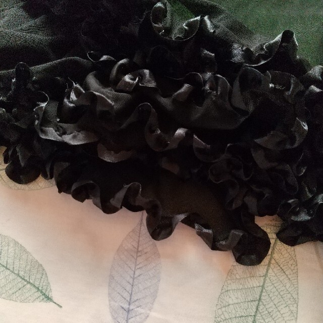 社交ダンス スカート 黒花柄レース ストーン付き♡ レディースのスカート(ひざ丈スカート)の商品写真