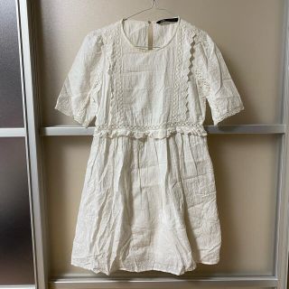 ザラ(ZARA)のZARA ザラ　ワンピース　レース　刺繍　ミニ　チュニック　ワンピ(ひざ丈ワンピース)