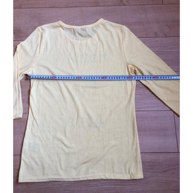 七分袖Tシャツ/Lサイズ/パステルイエロー レディースのトップス(Tシャツ(長袖/七分))の商品写真