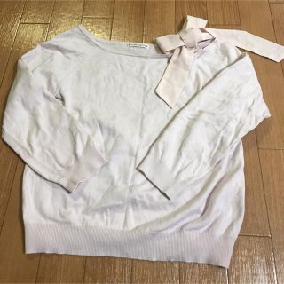 ウィルセレクション(WILLSELECTION)のダメ恋♡深キョン着用肩リボンニット(ニット/セーター)