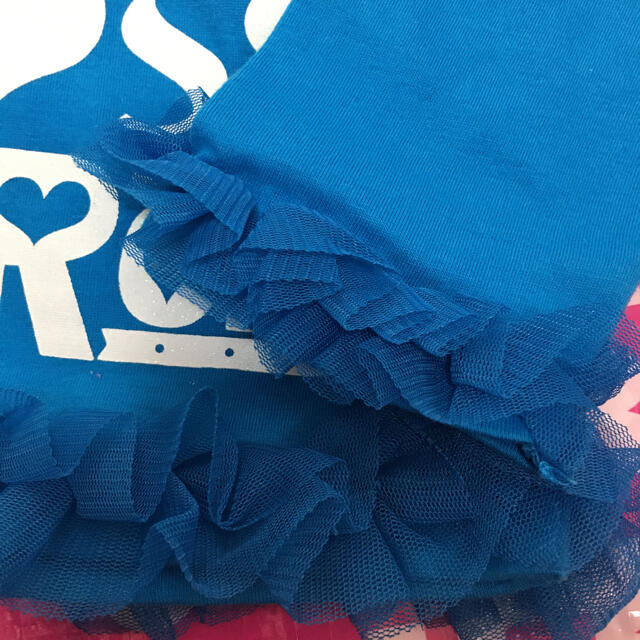 RONI(ロニィ)のサンプルRONI♥️チュールTシャツ♥️ブルーS キッズ/ベビー/マタニティのキッズ服女の子用(90cm~)(Tシャツ/カットソー)の商品写真