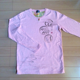 タケオキクチ(TAKEO KIKUCHI)のtk.TAKEO KIKUCHI  ピンク色  サイズ2 和柄(Tシャツ/カットソー(七分/長袖))