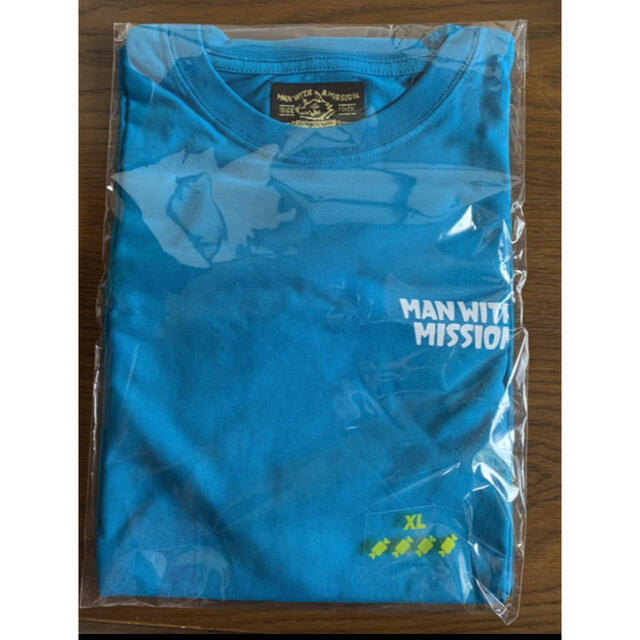 MAN WITH A MISSION(マンウィズアミッション)のマンウィズ 迎春 松　ロンT（漢字Ver）ピーコックブルー　ロングTシャツ　XL エンタメ/ホビーのタレントグッズ(ミュージシャン)の商品写真