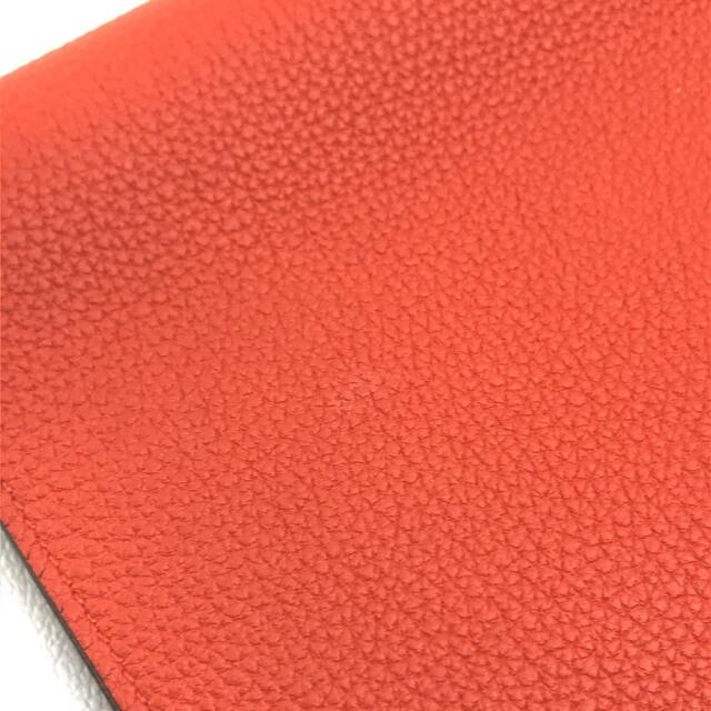 エルメス HERMES ドゴンGM 二つ折り 長財布 トゴ X刻 ルージュトマト レッド系