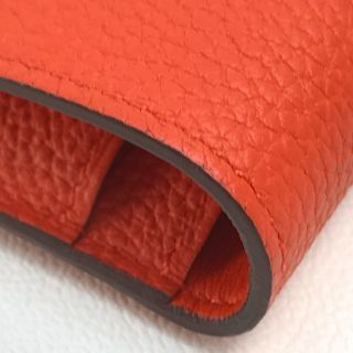 エルメス HERMES ドゴンGM 二つ折り 長財布 トゴ X刻 ルージュトマト レッド系