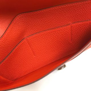 エルメス HERMES ドゴンGM 二つ折り 長財布 トゴ X刻 ルージュトマト レッド系