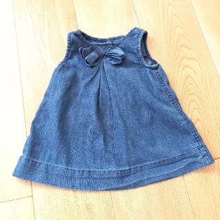 ベビーギャップ(babyGAP)のbaby Gap デニムワンピース　チュニック&からしロンパース&チェックロンパ(ワンピース)