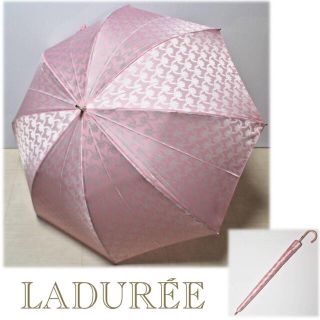 ラデュレ(LADUREE)の 《ラデュレ》新品 オシャレ柄長傘 袋付き 8本骨 さくら色 春色 ピンク (傘)