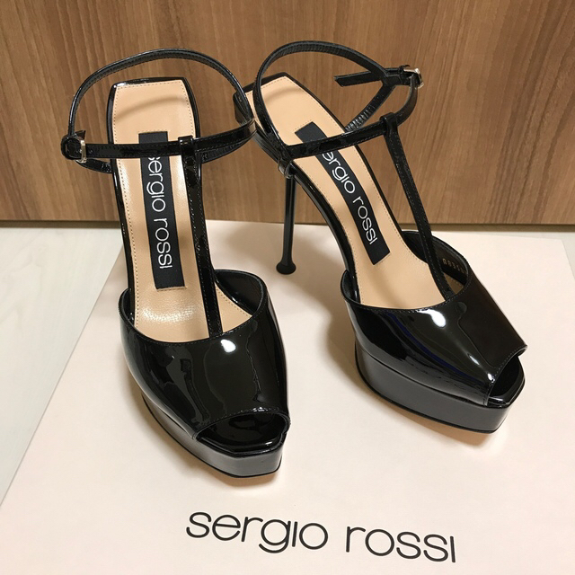 【Sergio Rossi】sr Milano サンダル エナメルレザー 34