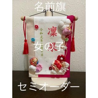 【セミオーダー】名前旗　　女の子　ハンドメイド(命名紙)