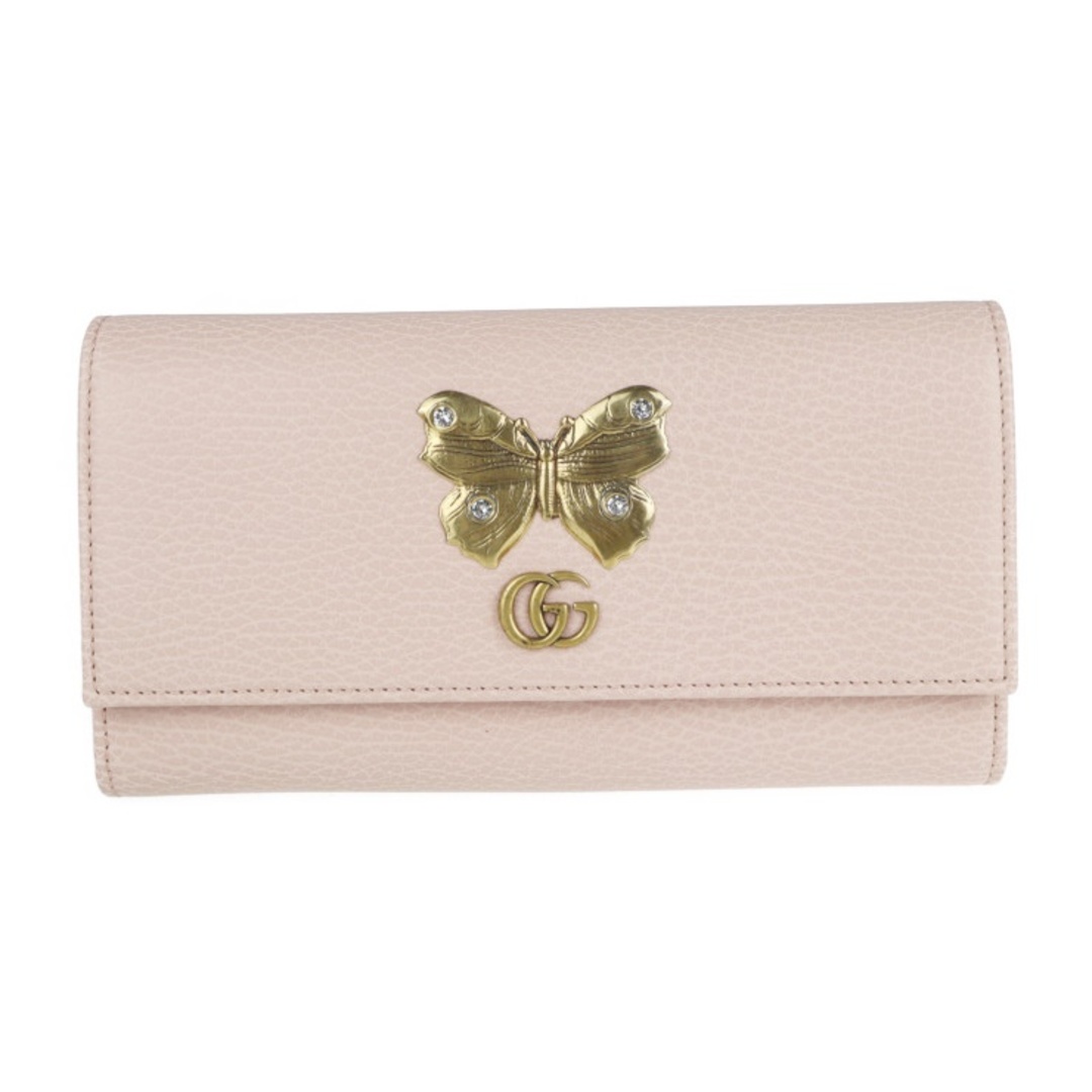 【新品】 Gucci - 【本物保証】 ロングウォレット 2つ折り ピンク レザー 499359 長財布 バタフライ グッチ GUCCI 財布 【新品】 Gucci - 【本物保証】 ロングウォレット 2つ折り ピンク レザー 499359 長財布 バタフライ グッチ GUCCI 財布