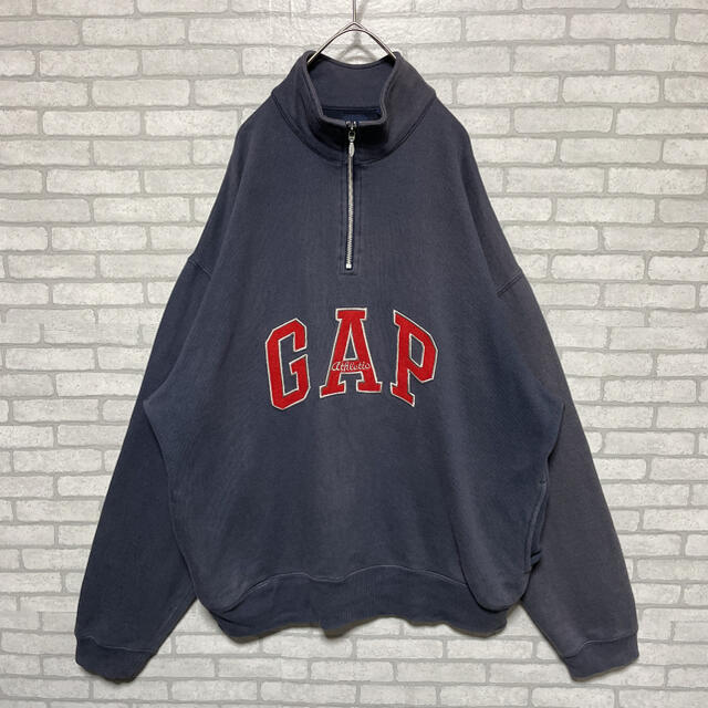 XXL OLD GAP ATHLETIC ハーフジップ スウェット ネイビー