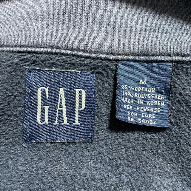 GAP(ギャップ)の【希少】 OLD GAP  ハーフジップ　プルオーバー　刺繍ロゴ　ビッグロゴ　着 メンズのトップス(スウェット)の商品写真