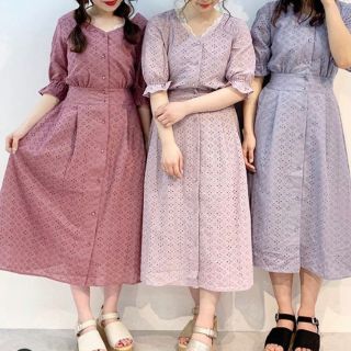 オリーブデオリーブ(OLIVEdesOLIVE)のOLIVE des OLIVE 美品 キャンディスリーブワンピ(ロングワンピース/マキシワンピース)