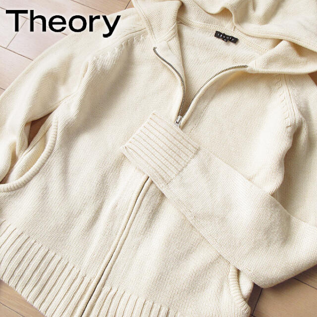 毛100％ 超美品 2(M) theory セオリー レディース ニットパーカー