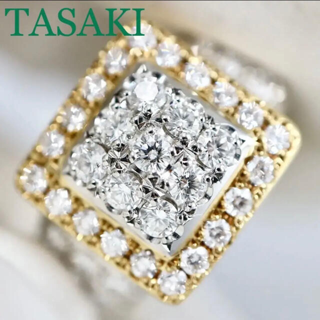 ＜TASAKI＞ Pt900/K18 パヴェダイヤ リング D0.89