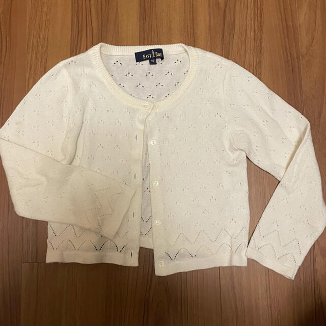 EASTBOY(イーストボーイ)の白カーディガン キッズ/ベビー/マタニティのキッズ服女の子用(90cm~)(カーディガン)の商品写真