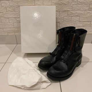 ライトブラッシュドレザー コンバットブーツ マルジェラ-