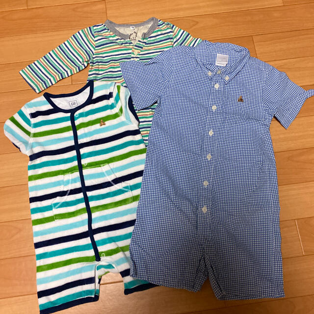 GAP(ギャップ)の☆3枚セット☆GAP/ギャップ カバーオール　70cm 80cm 90cm キッズ/ベビー/マタニティのベビー服(~85cm)(カバーオール)の商品写真