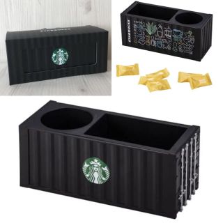 スターバックスコーヒー(Starbucks Coffee)の1点のみ 台湾 スターバックス 桜商品 文房具収納箱 ボックス ブラック 飴付き(その他)