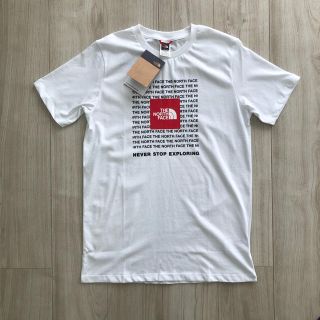 ザノースフェイス(THE NORTH FACE)の【海外限定】ノースフェイス　ジュニア　リピートロゴ　Tシャツ　白　 170 M(Tシャツ/カットソー(半袖/袖なし))