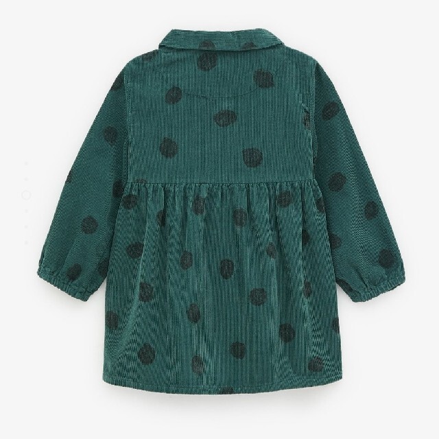 ZARA KIDS(ザラキッズ)の新品 未使用 ZARAbaby ドット柄 グリーン チュニック 80  キッズ/ベビー/マタニティのベビー服(~85cm)(ワンピース)の商品写真