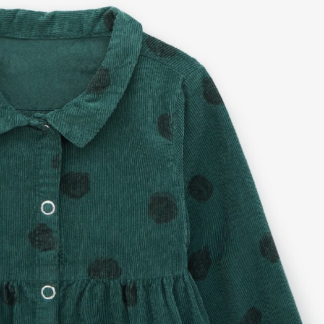 ZARA KIDS(ザラキッズ)の新品 未使用 ZARAbaby ドット柄 グリーン チュニック 80  キッズ/ベビー/マタニティのベビー服(~85cm)(ワンピース)の商品写真