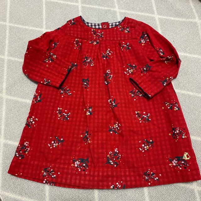 PETIT BATEAU(プチバトー)のPETIT BATEAU ワンピース 18m/81cm キッズ/ベビー/マタニティのベビー服(~85cm)(ワンピース)の商品写真