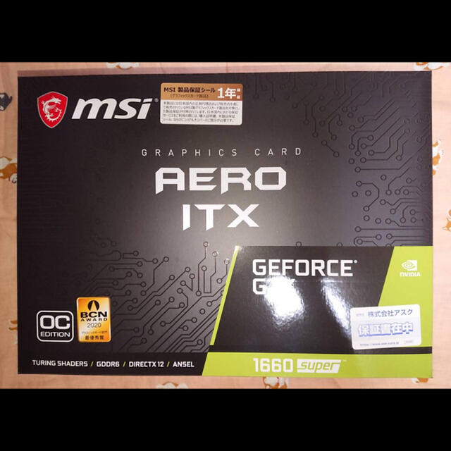 PC/タブレット新品未開封　MSI GeForce GTX 1660 SUPER AERO