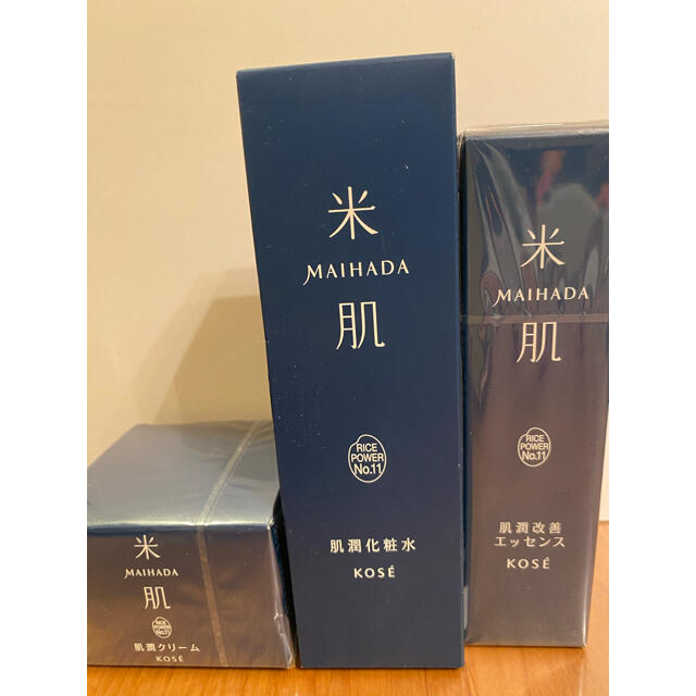 KOSE 米肌肌潤化粧水、肌潤改善エッセンス、クリーム3点セット うのに