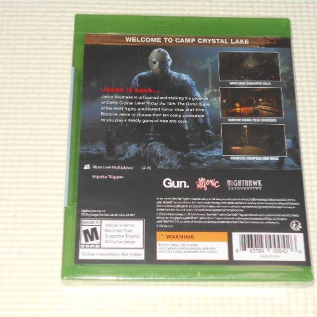 Xbox360(エックスボックス360)のXBOX ONE★FRIDAY THE 13 THE GAME 海外版 エンタメ/ホビーのゲームソフト/ゲーム機本体(家庭用ゲームソフト)の商品写真