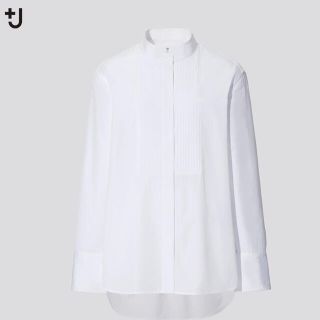 ジルサンダー(Jil Sander)のユニクロ ジルサンダー スーピマコットン タック シャツ ホワイト(シャツ/ブラウス(長袖/七分))