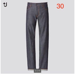 ユニクロ(UNIQLO)の即完売！+J セルビッジ スリムフィットストレートジーンズ(デニム/ジーンズ)