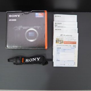 ソニー(SONY)の送料込♪α6500  箱＆附属書類＆純正ストラップ(ミラーレス一眼)