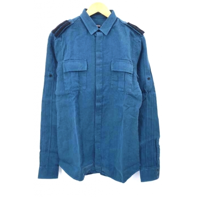 つやあり BALMAIN(バルマン) エポレット リネンミリタリーシャツ