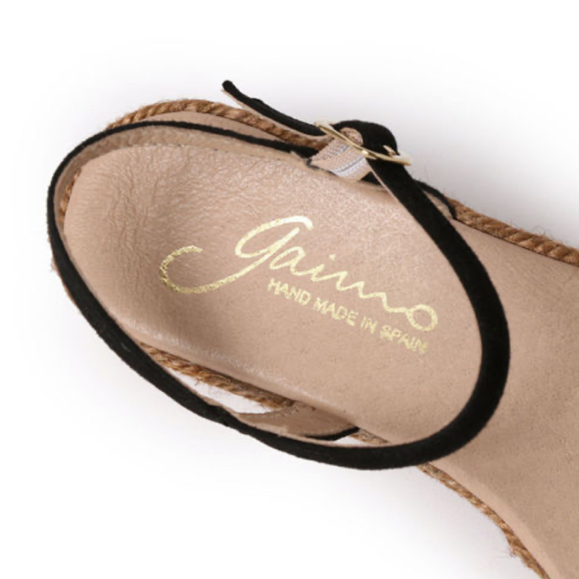 gaimo(ガイモ)の美品　gaimo ストラップサンダル　黒　レディース　エスパドリーユ　ウェッジ レディースの靴/シューズ(サンダル)の商品写真