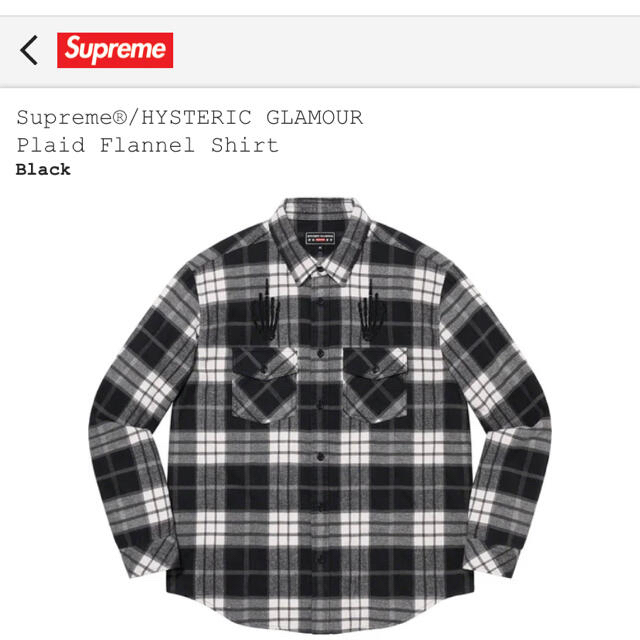 supreme HYSTERIC GLAMOUR ネルシャツ M ヒステリックメンズ