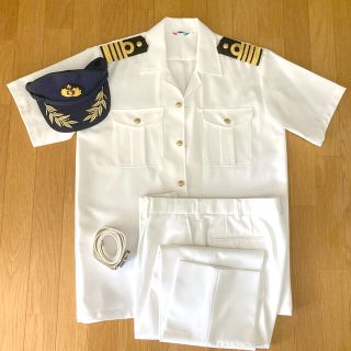 【海員服】夏半袖略礼服上下セット　船長肩章付　キャップ付　【コスプレ用にも】(礼服/喪服)