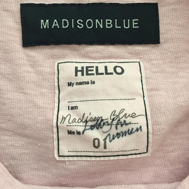 MADISONBLUE(マディソンブルー)の美品　希少　マディソンブルー  Hello Tシャツ　ロゴ　ピンク レディースのトップス(Tシャツ(半袖/袖なし))の商品写真