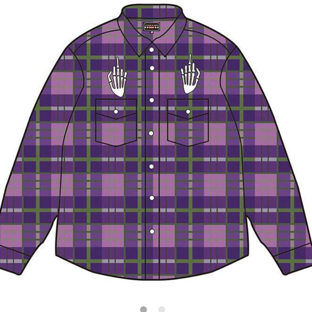 新品 送料無料 Supreme Plaid Flannel Shirt 紫