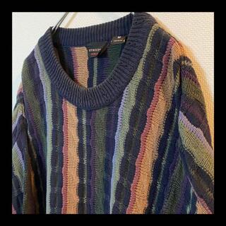 90s 好配色　派手　USA製　クレイジー　パターン　ニット　セーター(ニット/セーター)