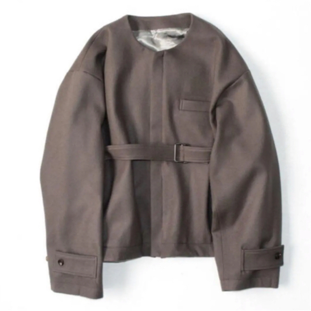 stein NO COLLAR BELTED JACKET