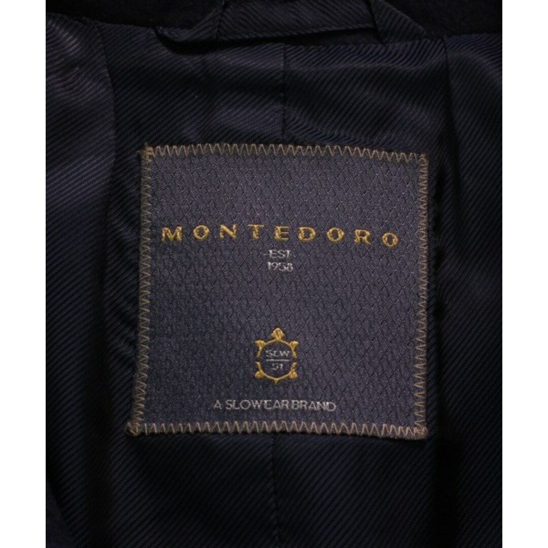 MONTEDORO(モンテドーロ)のMONTEDORO モンテドーロ チェスターコート 44(S位) 紺(チェック) 【古着】【中古】 メンズのジャケット/アウター(チェスターコート)の商品写真